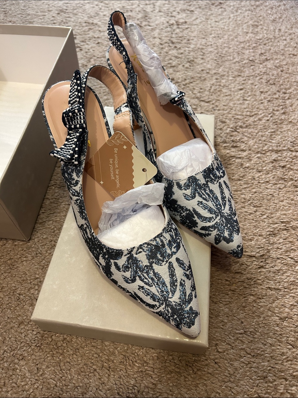 Pointed Sling Back Heel